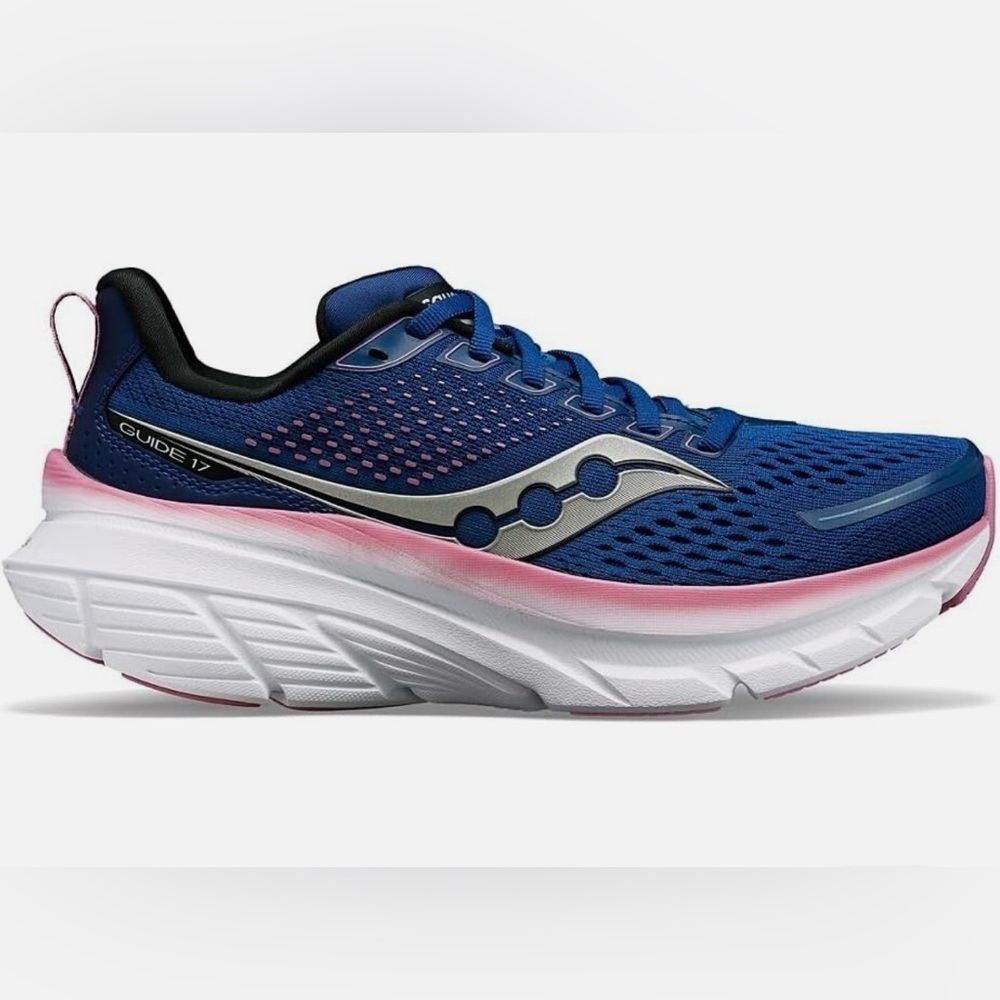 Saucony Women's Blue Silver Pink Guide Running Shoes